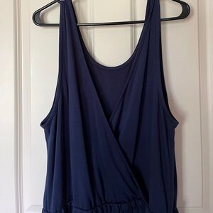 Elegant Navy Blue Sleeveless Dress